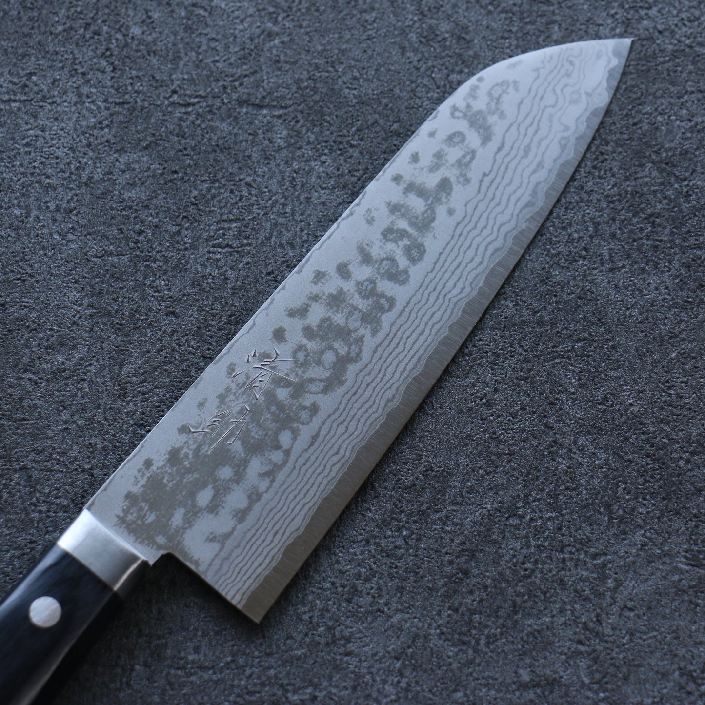 清助 V金10号 ダマスカス 三徳包丁 165mm 黒合板柄 - 清助刃物