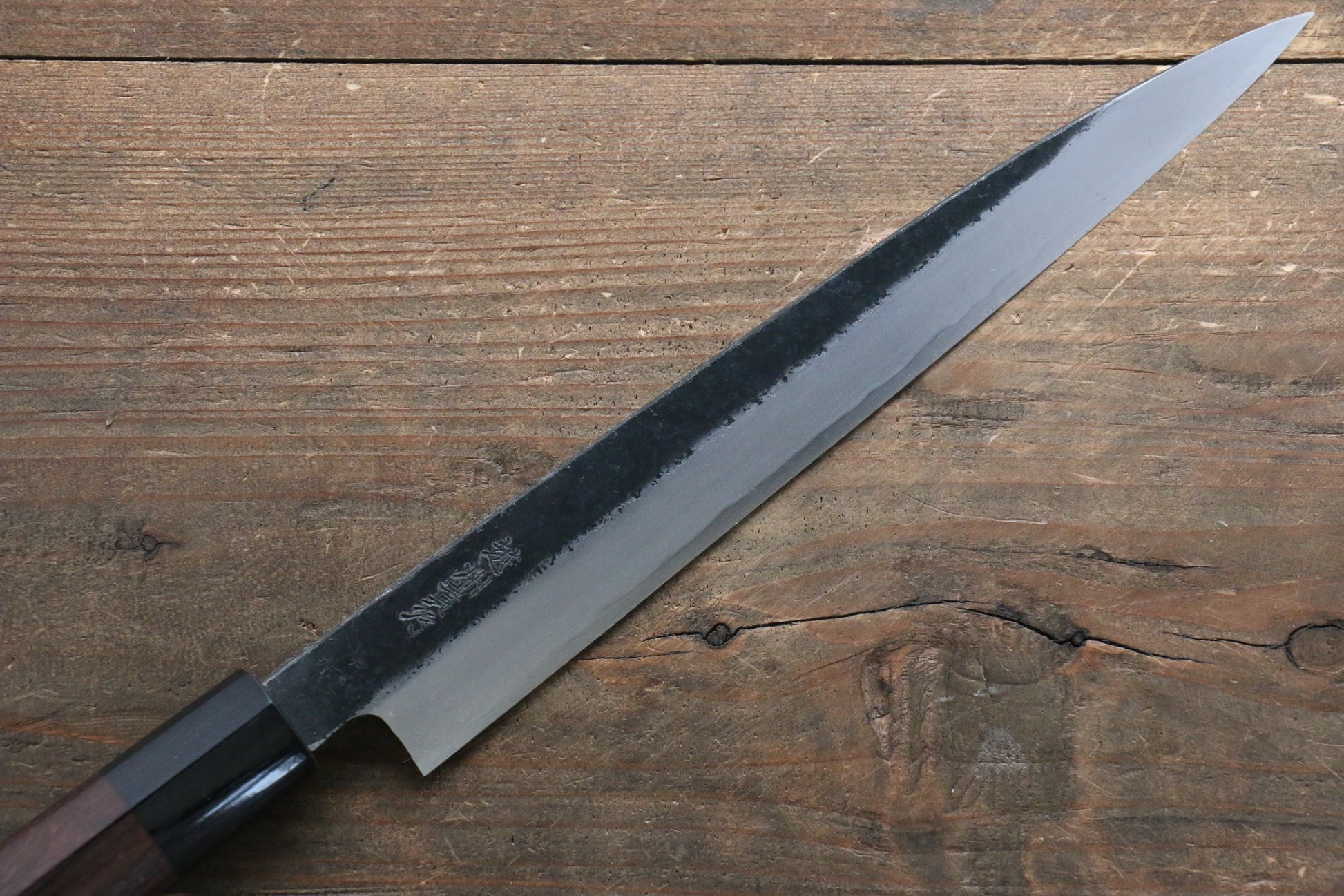 岩井 貴行 青ニ鋼 黒打 柳刃包丁  210mm 紫檀柄 - 清助刃物