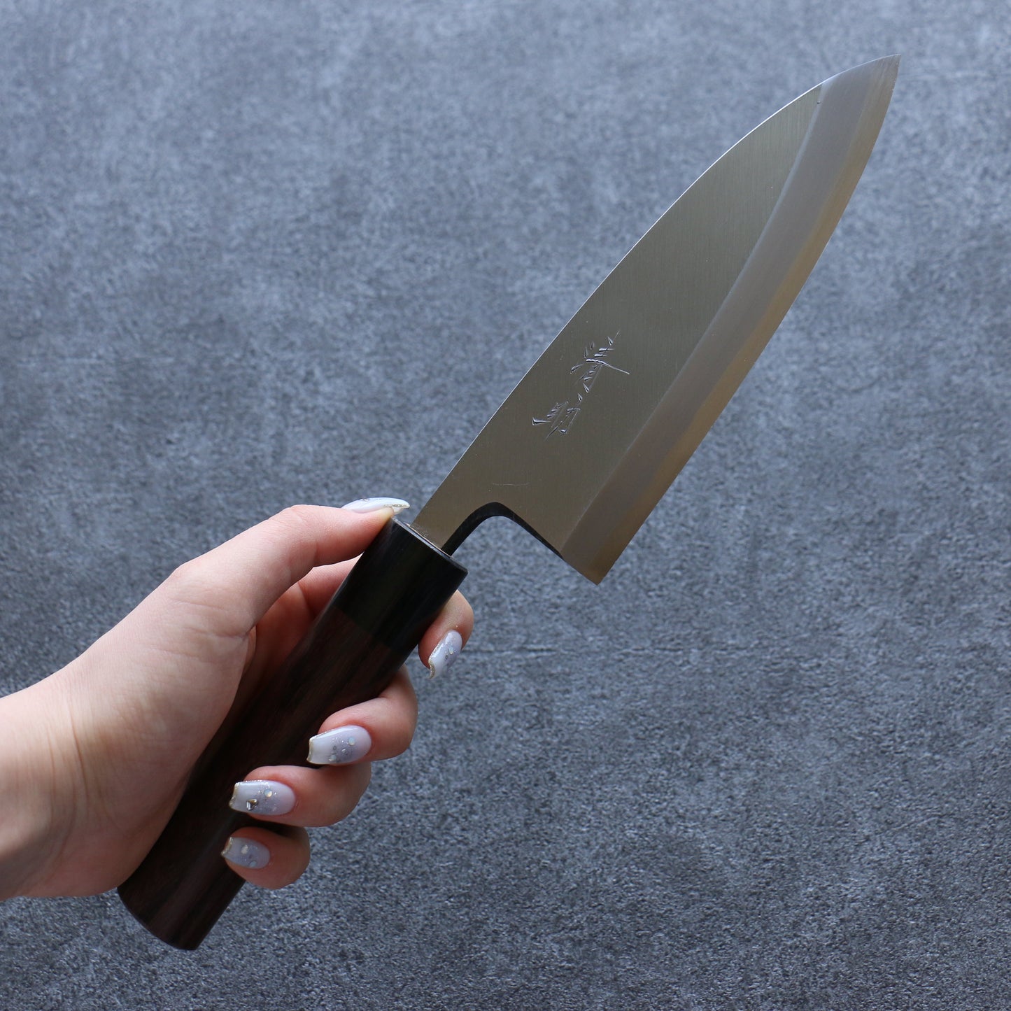 清助 青紙 霞研 出刃包丁 150mm 紫檀柄 - 清助刃物
