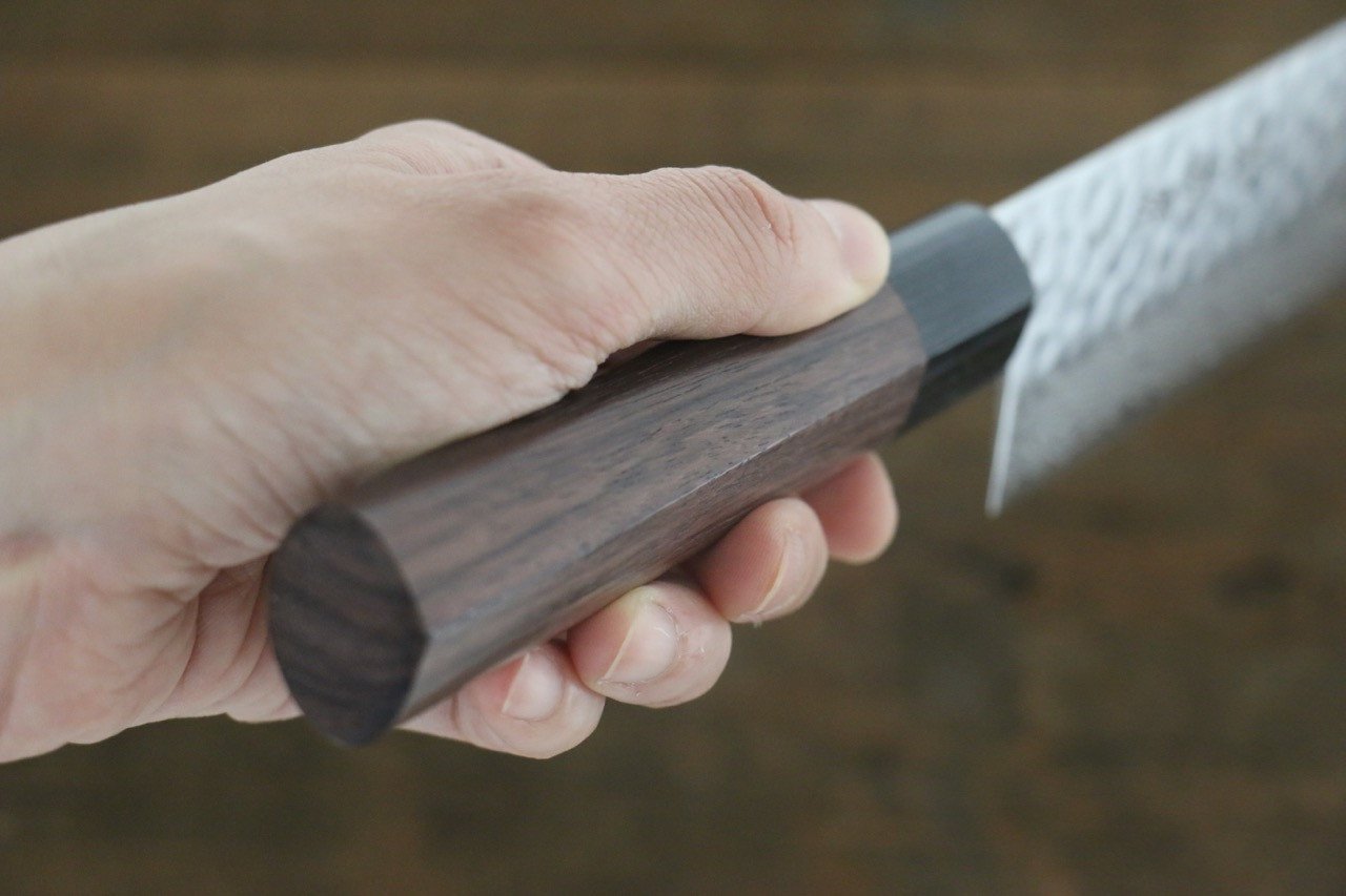 堺 孝行 AUS10 45層ダマスカス 菜切包丁  160mm 紫檀柄 - 清助刃物