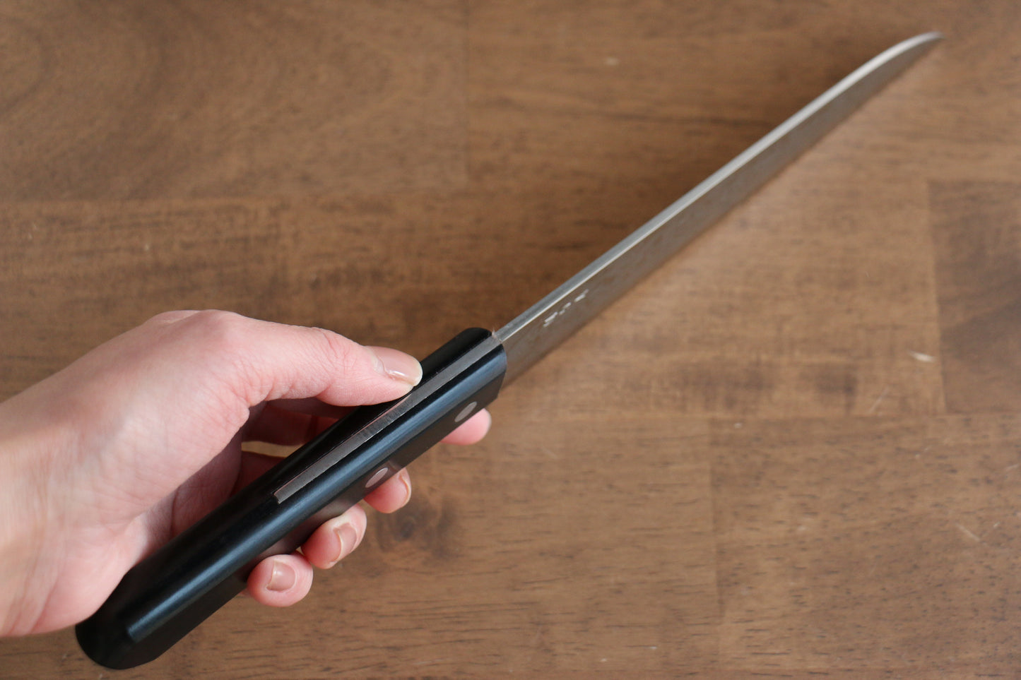 山本 直 V金10号 ダマスカス 三徳包丁  170mm 黒合板柄 - 清助刃物