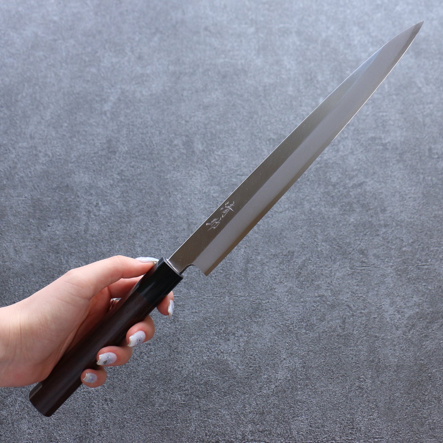 清助 V金1号 霞研 柳刃包丁 240mm 紫檀柄 - 清助刃物