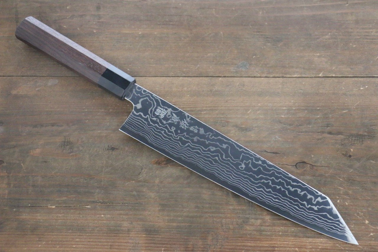 佑成 ZDP189 ダマスカス 切付牛刀包丁 270mm 紫檀柄 - 清助刃物