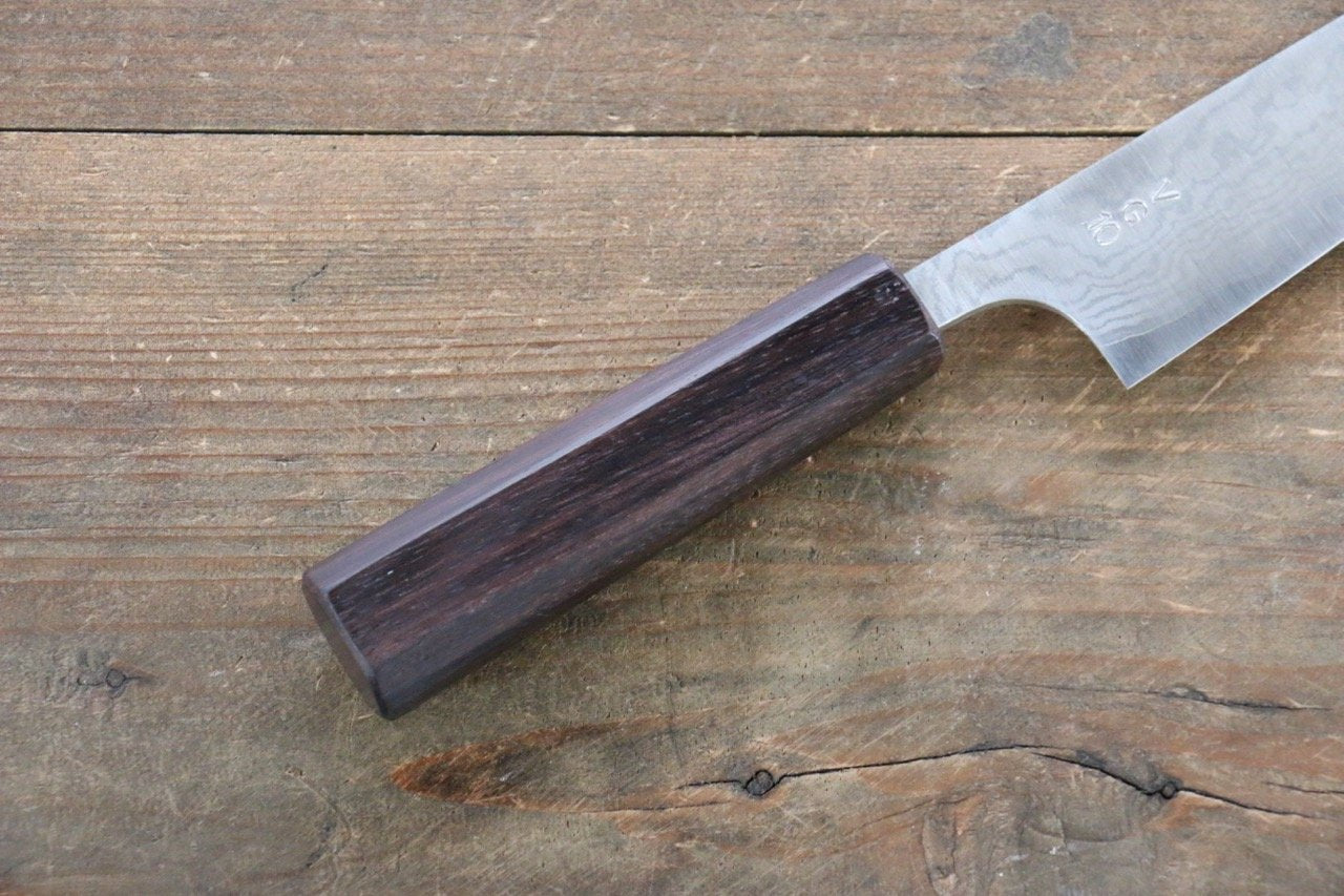 山本 直 V金10号 ダマスカス ペティーナイフ  130mm 紫檀柄 - 清助刃物