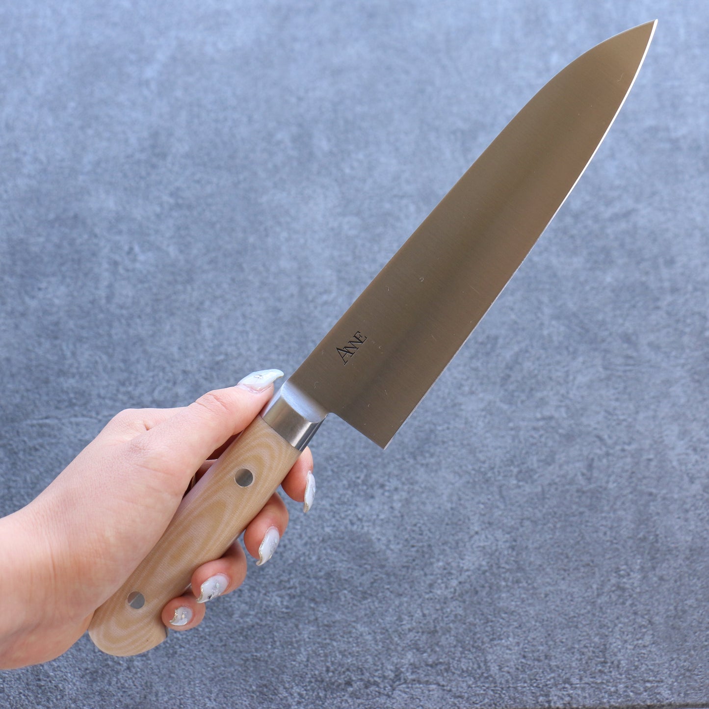 ANNE 日本鋼 牛刀包丁 180mm マイカルタ柄 - 清助刃物