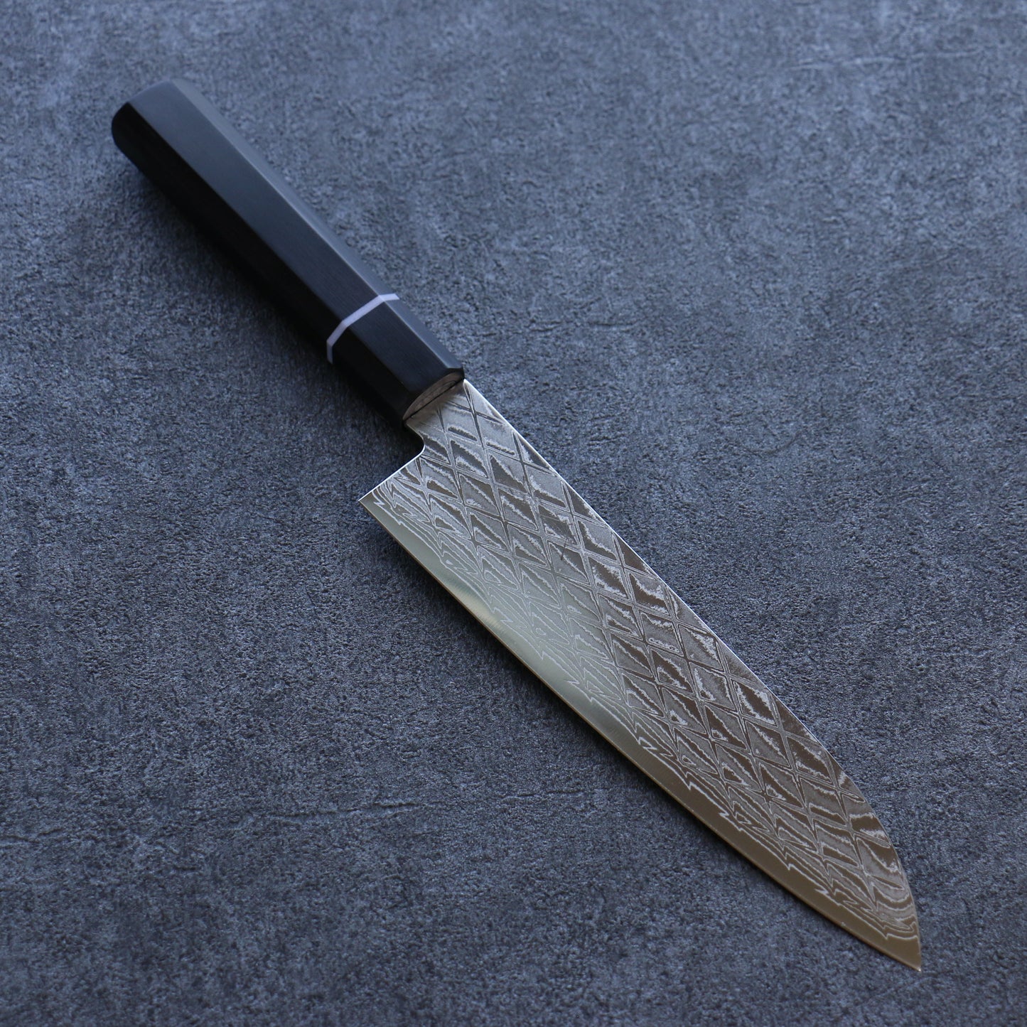 清助 AUS10 ミラークロス 三徳包丁 180mm 黒合板柄 - 清助刃物