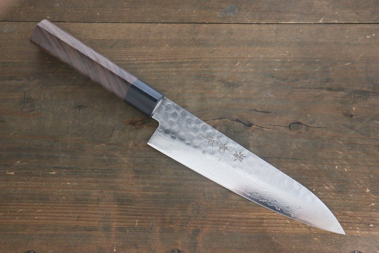 堺 孝行 AUS10 45層ダマスカス 牛刀包丁  180mm 紫檀柄 - 清助刃物