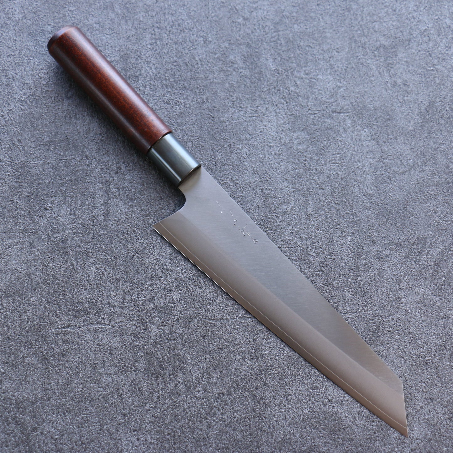 三寿ゞ V金10号 霞研 切付牛刀包丁 210mm 茶色漆塗り柄 - 清助刃物