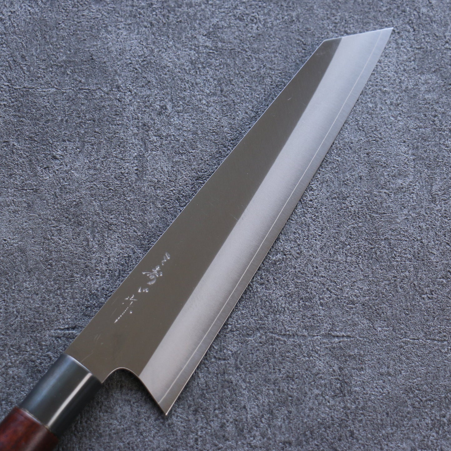 三寿ゞ V金10号 霞研 切付牛刀包丁 210mm 茶色漆塗り柄 - 清助刃物