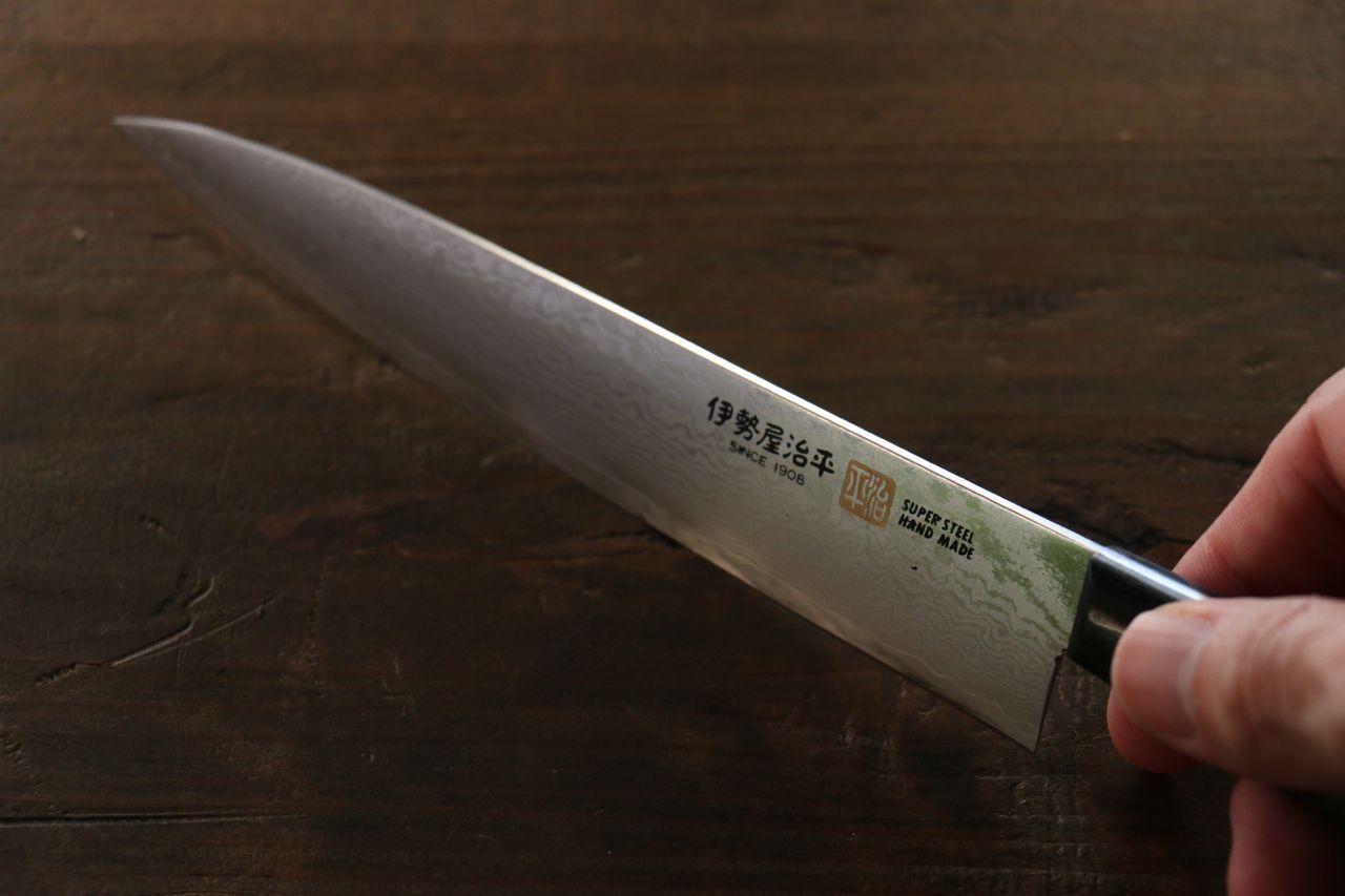 伊勢屋 V金10号 Gシリーズ ダマスカス ペティナイフ 150mm & 牛刀包丁 210mm セット - 清助刃物