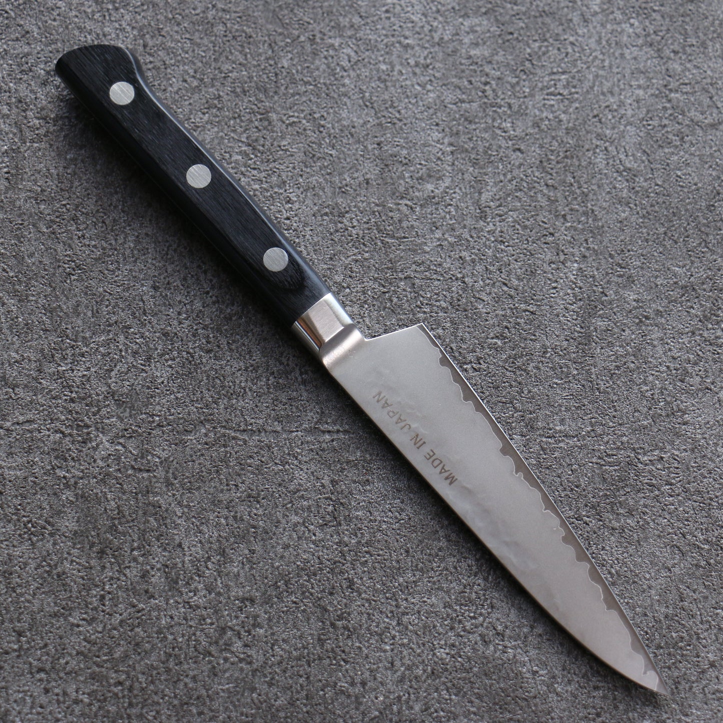 清助 V金5号 鎚目 霞研 ペティーナイフ 120mm 黒合板柄 - 清助刃物