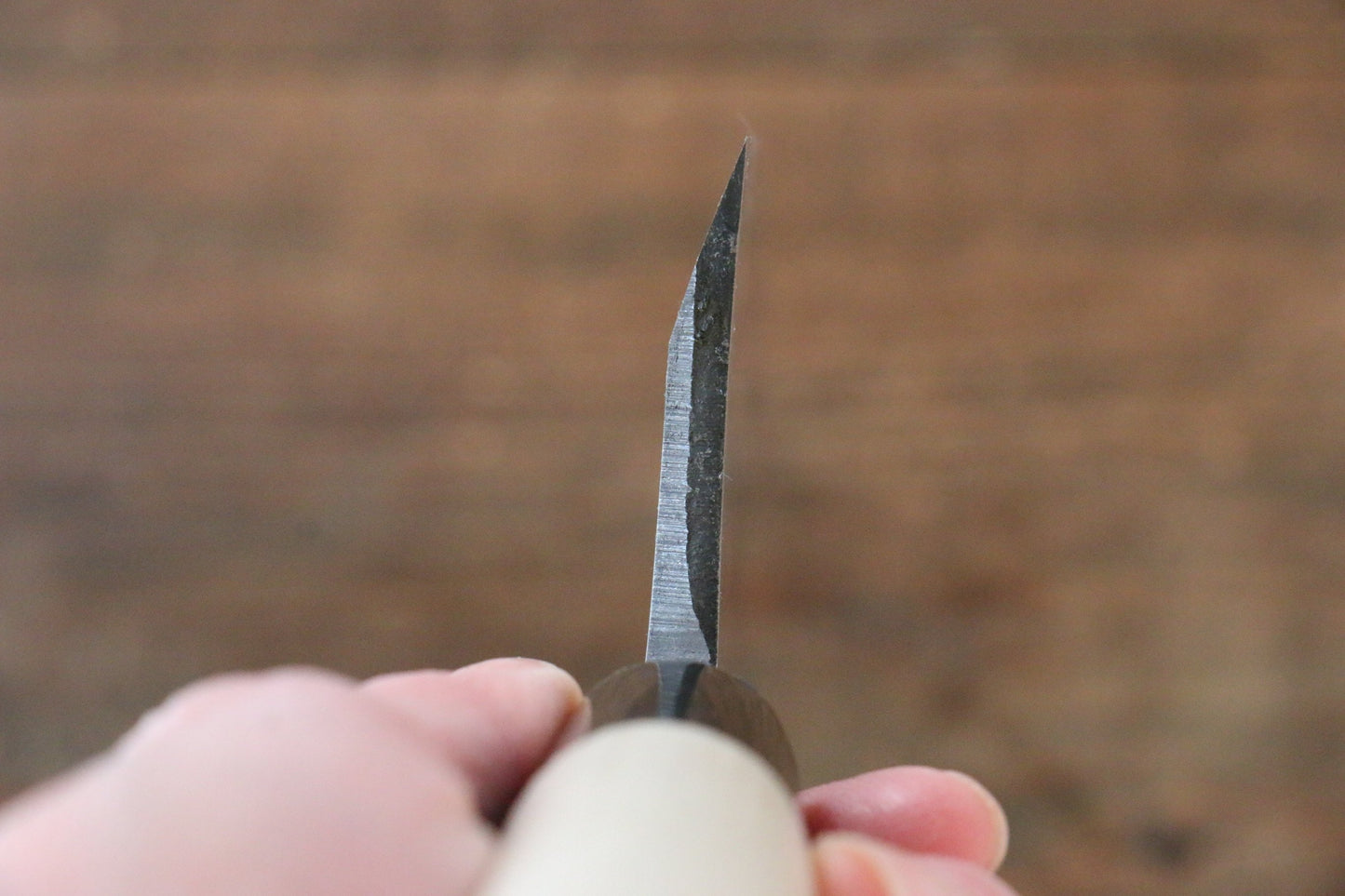 堺 孝行 霞研 白鋼 虎視眈々の彫刻入り 出刃包丁 - 清助刃物