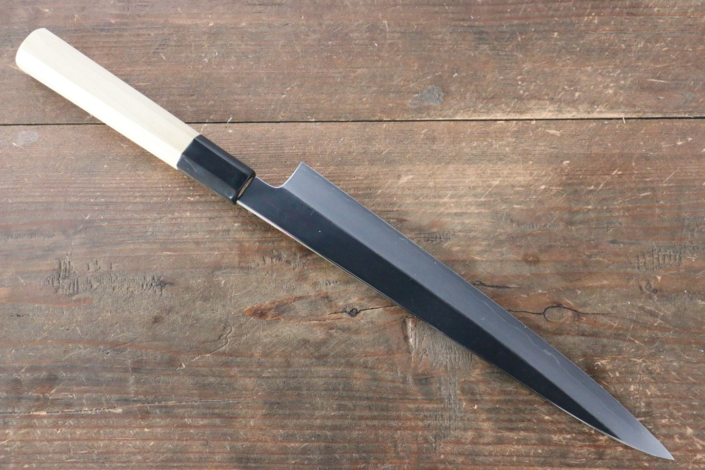 堺 菊守 V金10号 鏡面仕上げ 筋引包丁 240mm 朴柄 - 清助刃物