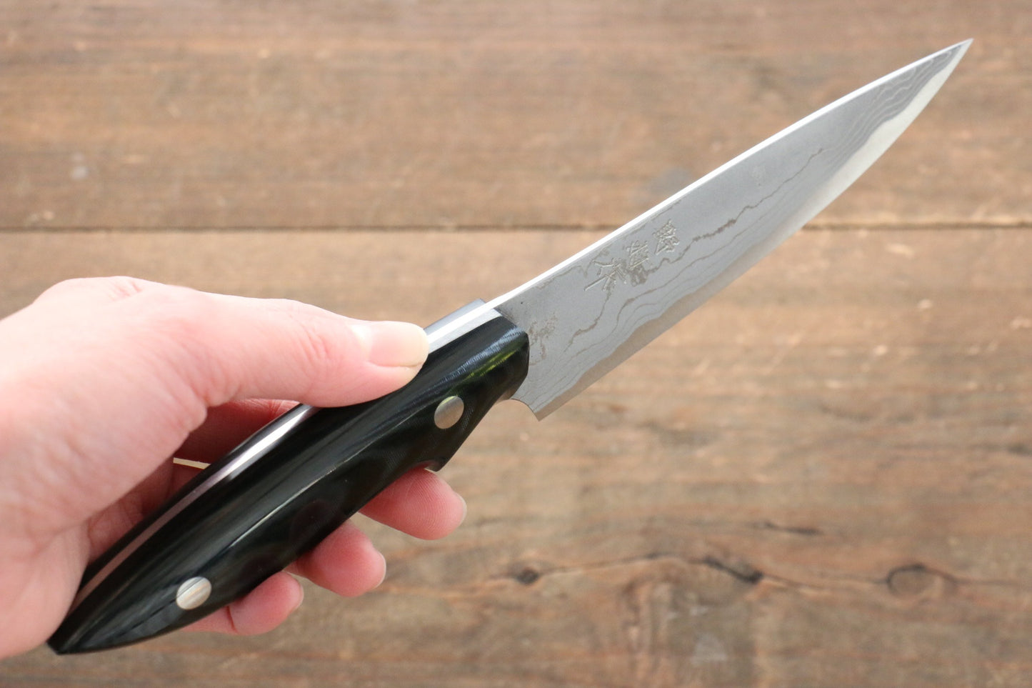 Kazuo Nomura White Steel No.2 Damascus Gyuto 120mm with Micarta Handle - 清助刃物