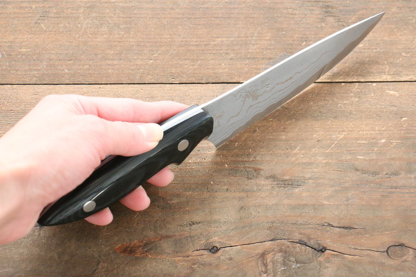 Kazuo Nomura White Steel No.2 Damascus Gyuto 120mm with Micarta Handle - 清助刃物