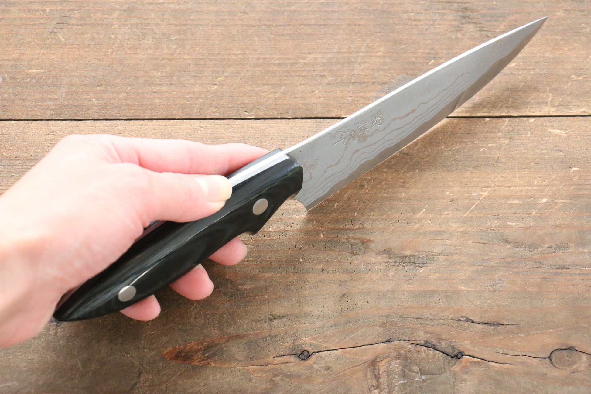 Kazuo Nomura White Steel No.2 Damascus Gyuto  120mm with Micarta Handle - 清助刃物