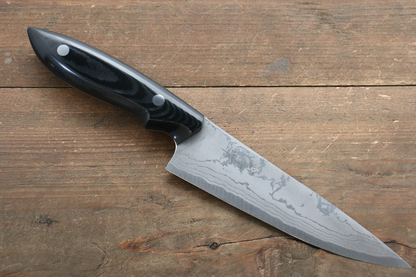 Kazuo Nomura White Steel No.2 Damascus Gyuto 150mm with Micarta Handle - 清助刃物