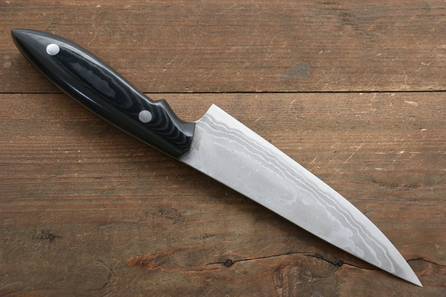 Kazuo Nomura White Steel No.2 Damascus Gyuto 150mm with Micarta Handle - 清助刃物