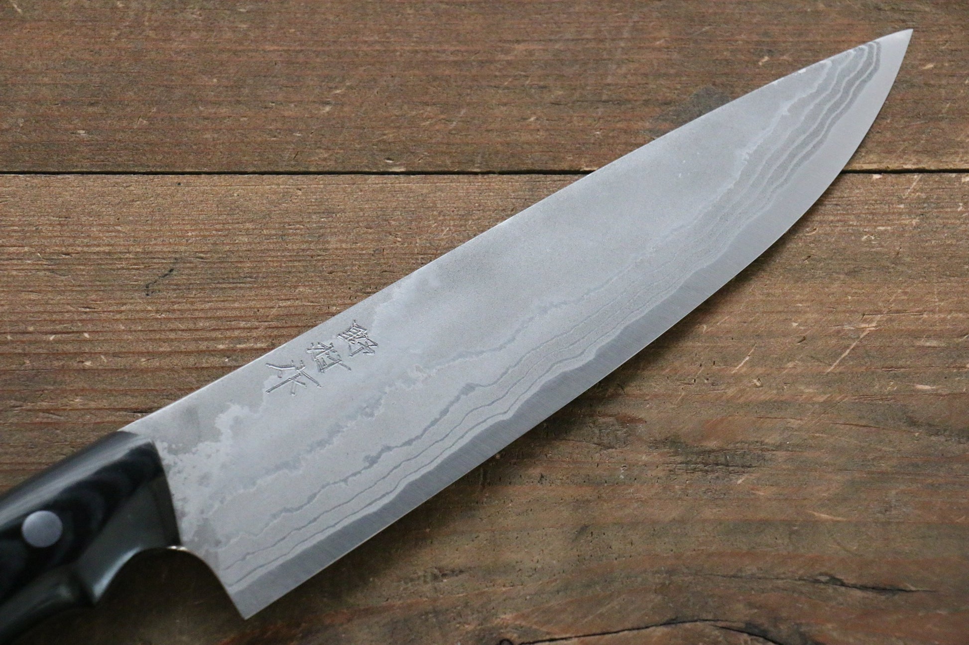 Kazuo Nomura White Steel No.2 Damascus Gyuto  180mm with Micarta Handle - 清助刃物