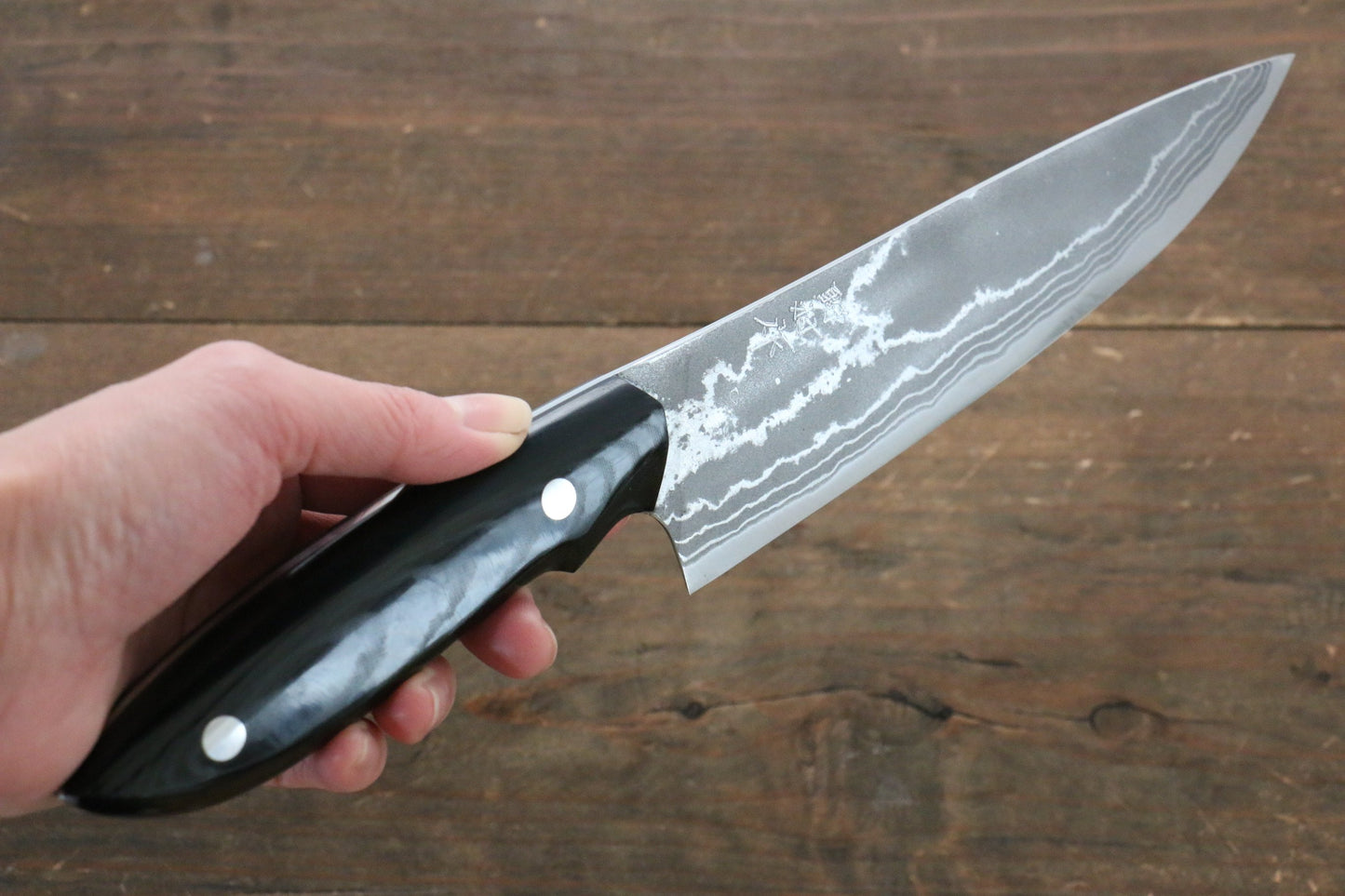 Kazuo Nomura White Steel No.2 Damascus Gyuto 180mm with Micarta Handle - 清助刃物