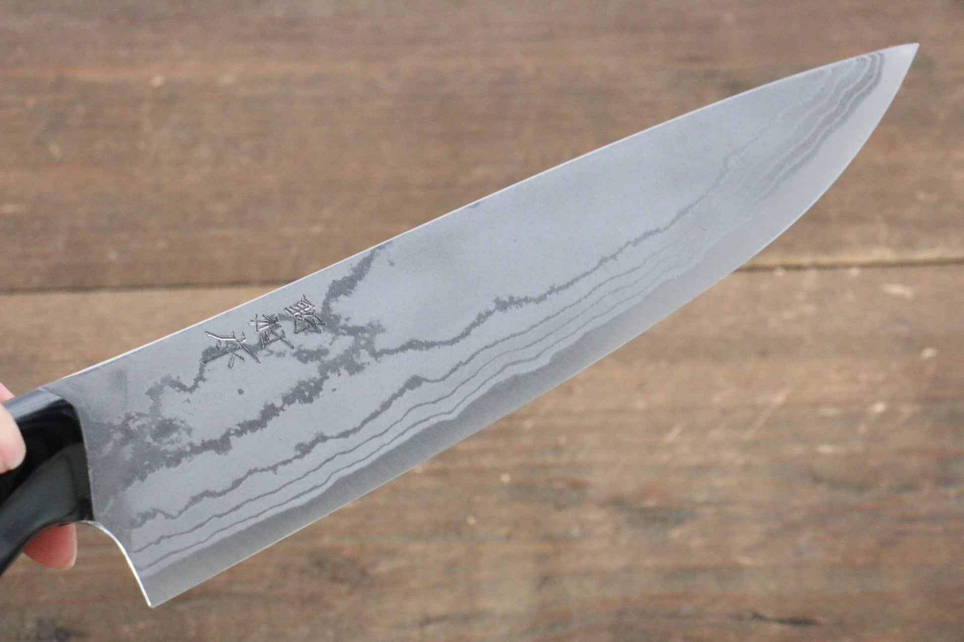 Kazuo Nomura White Steel No.2 Damascus Gyuto  180mm with Micarta Handle - 清助刃物