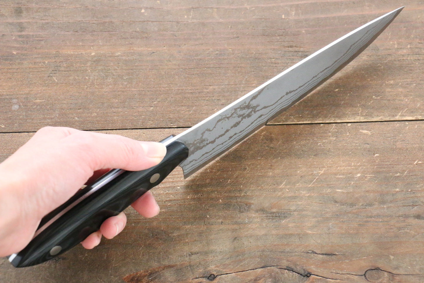 Kazuo Nomura White Steel No.2 Damascus Gyuto 180mm with Micarta Handle - 清助刃物