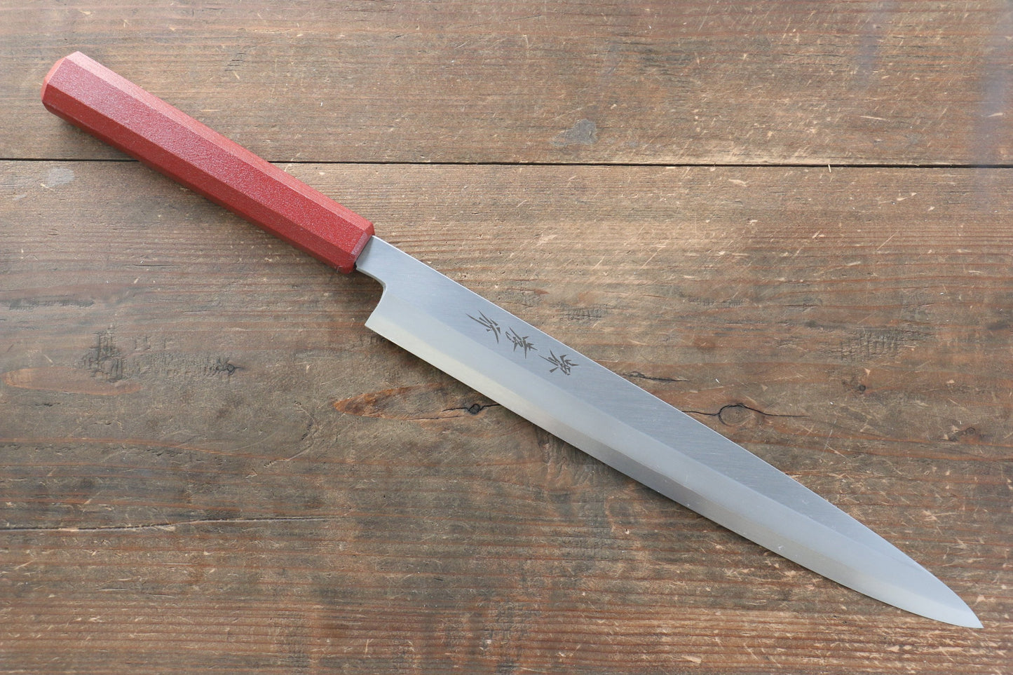 堺 孝行 なないろ INOX モリブデン鋼 柳刃包丁 270mm ABS樹脂(朱パール)柄 - 清助刃物