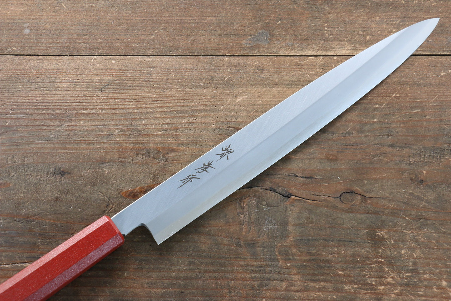 堺 孝行 なないろ INOX モリブデン鋼 柳刃包丁 270mm ABS樹脂(朱パール)柄 - 清助刃物