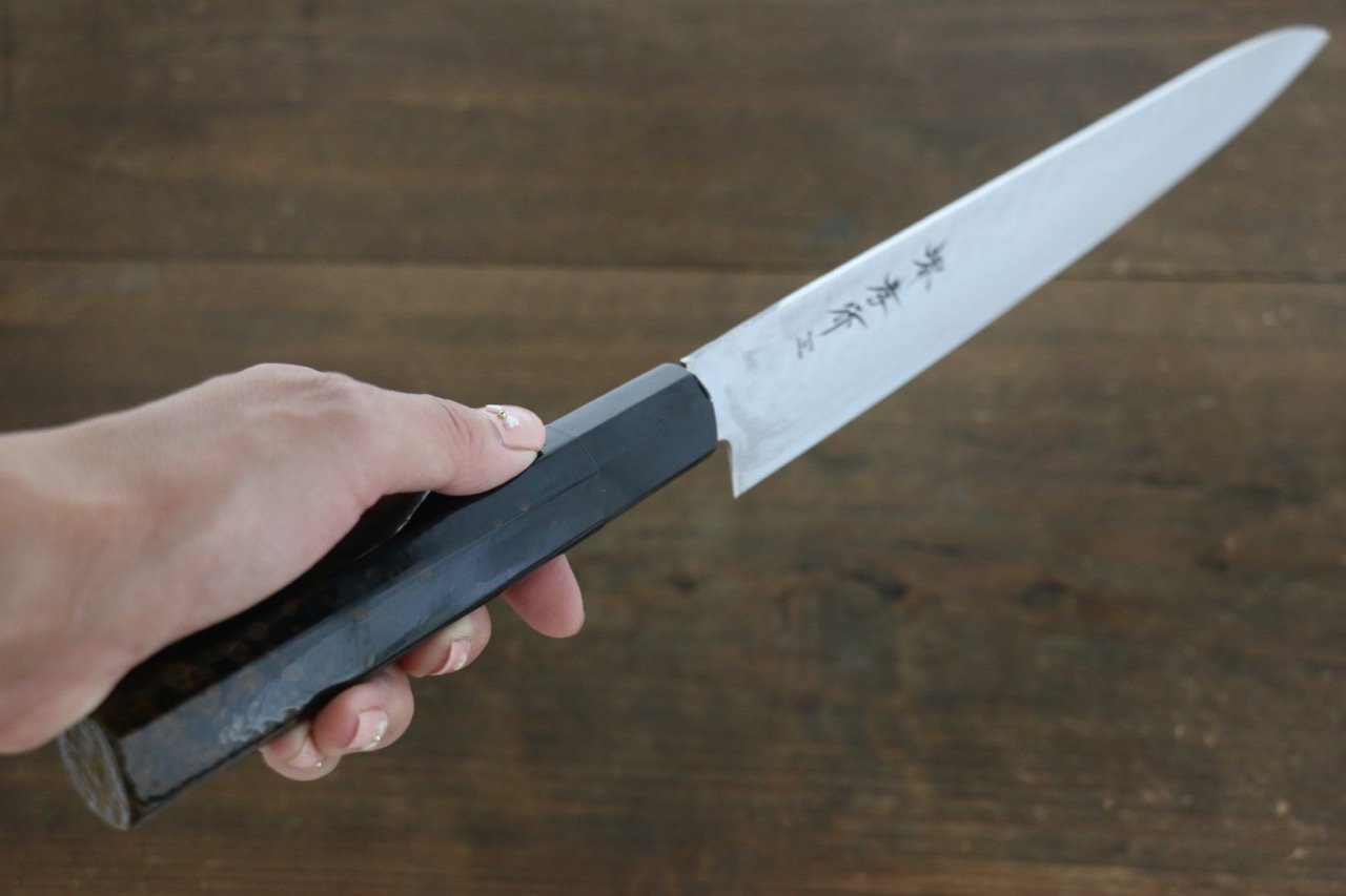 堺 孝行 AUS-10 45層 ダマスカス 鎚目 筋引包丁 240mm 金漆塗り柄 鞘付き - 清助刃物