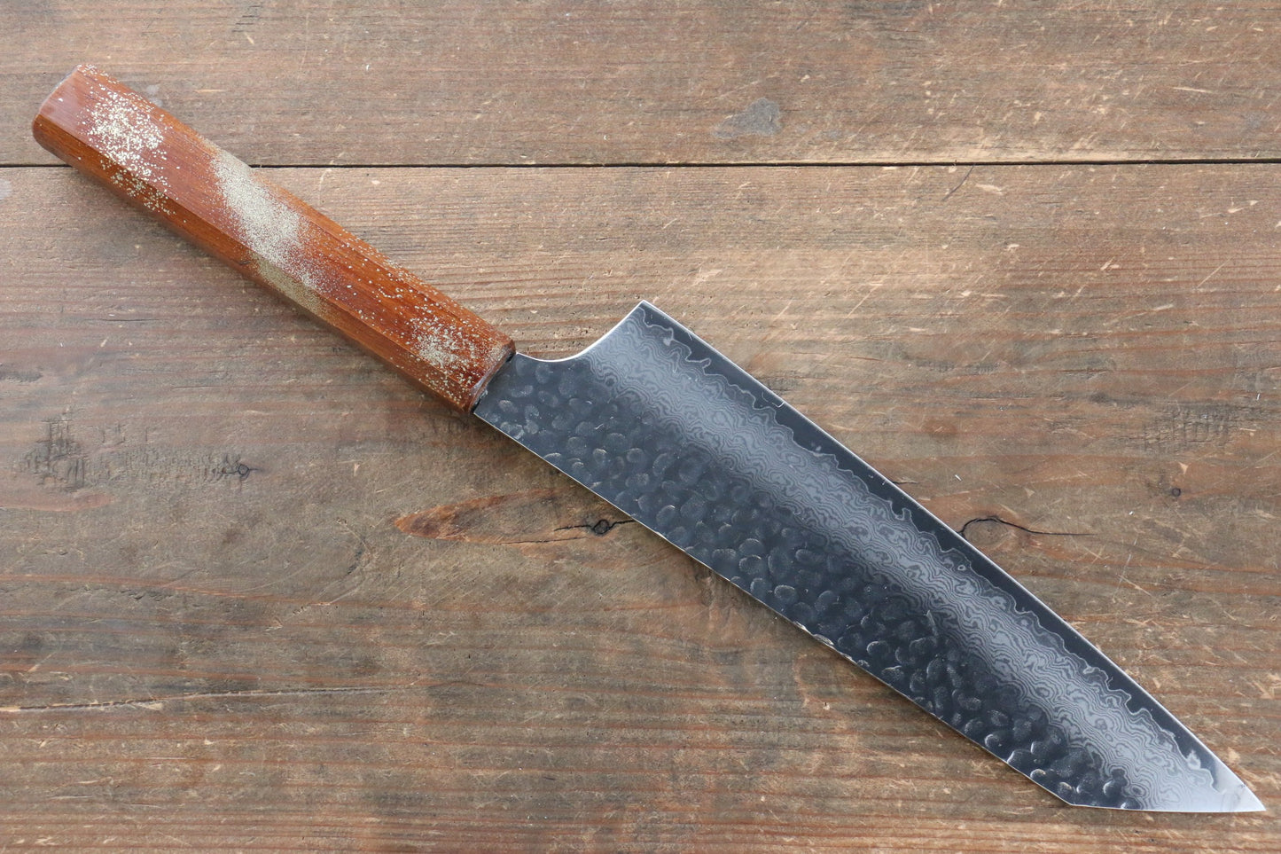 堺 孝行 V金10号 33層ダマスカス 剣型牛刀包丁  190mm 樫の木漆塗り(星連)柄 - 清助刃物