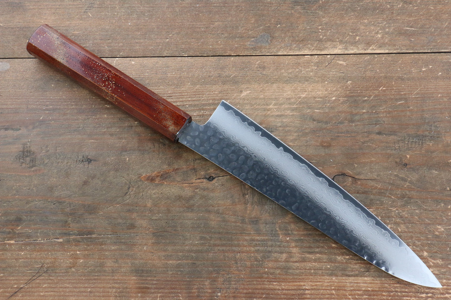 堺 孝行 V金10号 33層ダマスカス 牛刀包丁 210mm 樫の木漆塗り(星連)柄 - 清助刃物