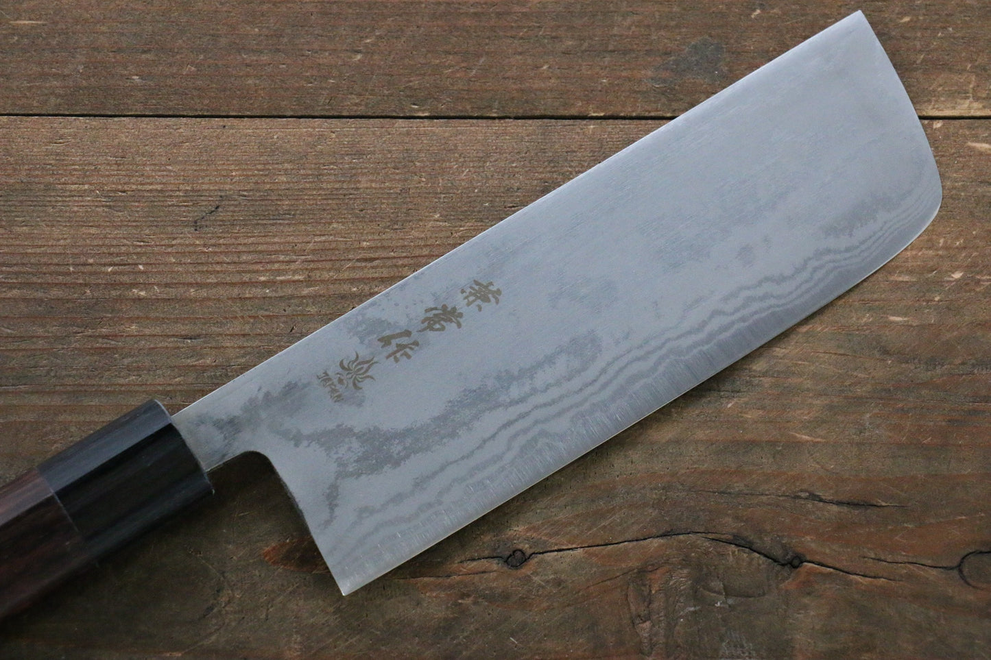 兼常 青ニ鋼 ダマスカス 菜切包丁 165mm 紫檀柄 - 清助刃物