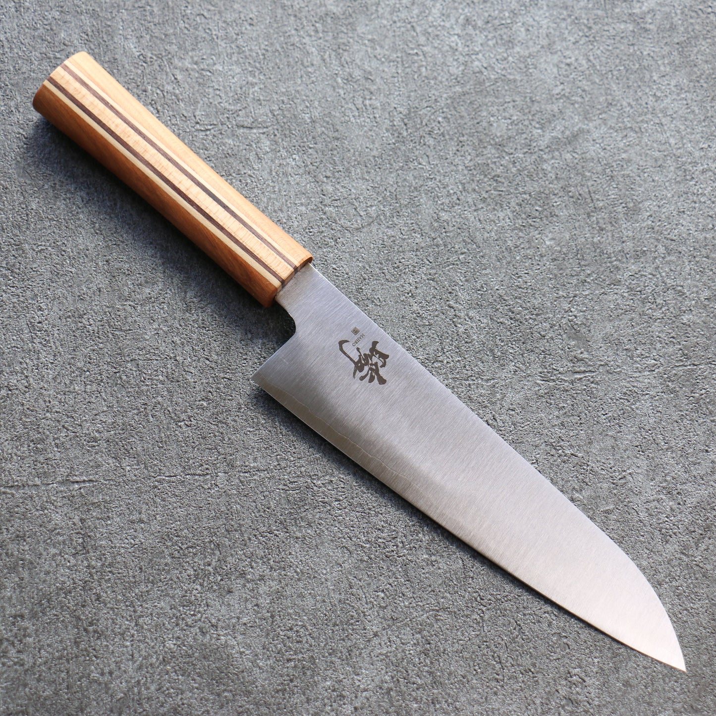田中 誠貴 瞬(まじろ) 銀三鋼 牛刀包丁 190mm 楓桜ウォルナット柄 - 清助刃物