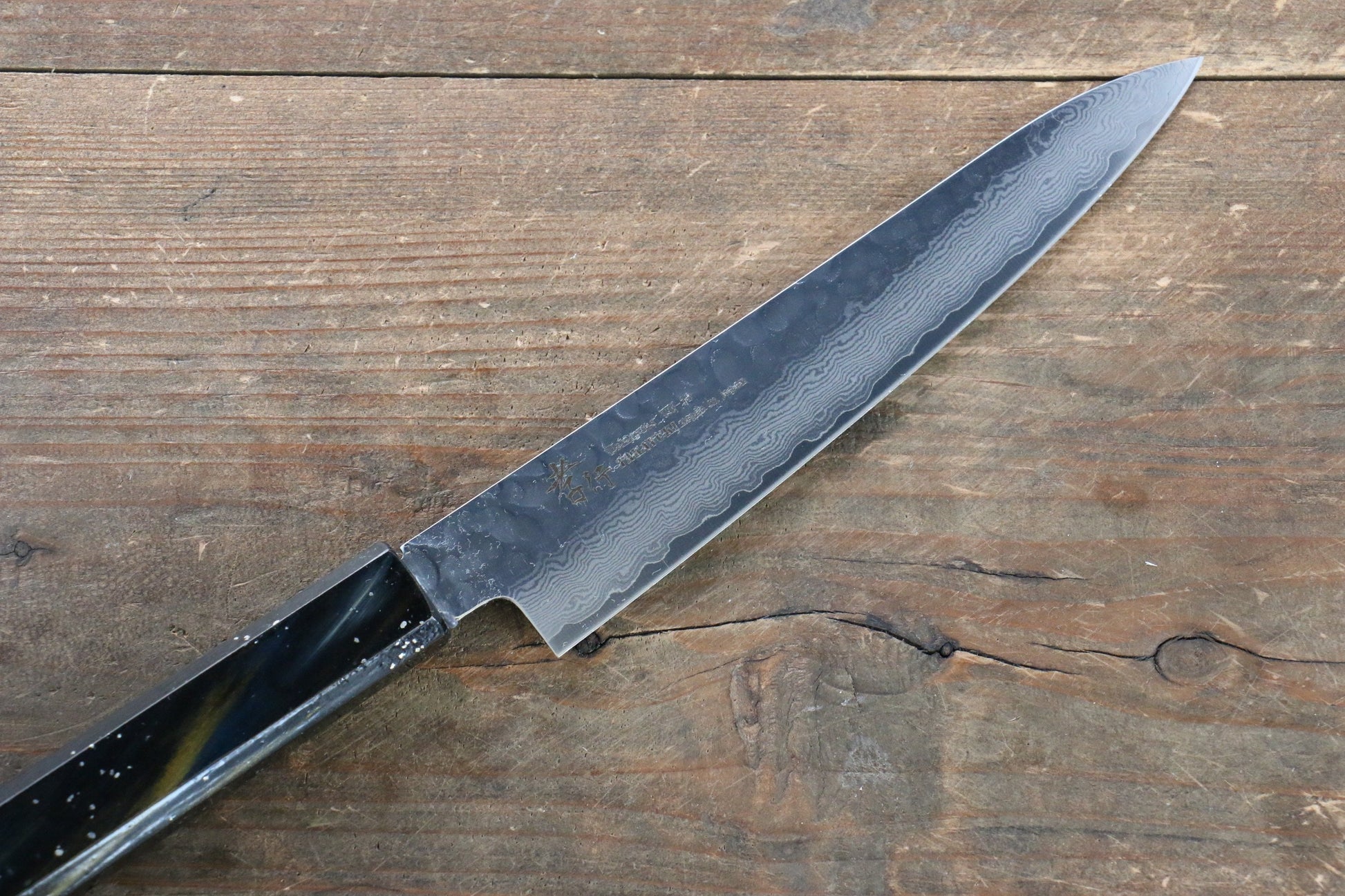 堺 孝行 V金10号 33層ダマスカス ペティーナイフ  150mm 樫の木漆塗り(彩宇)柄 - 清助刃物