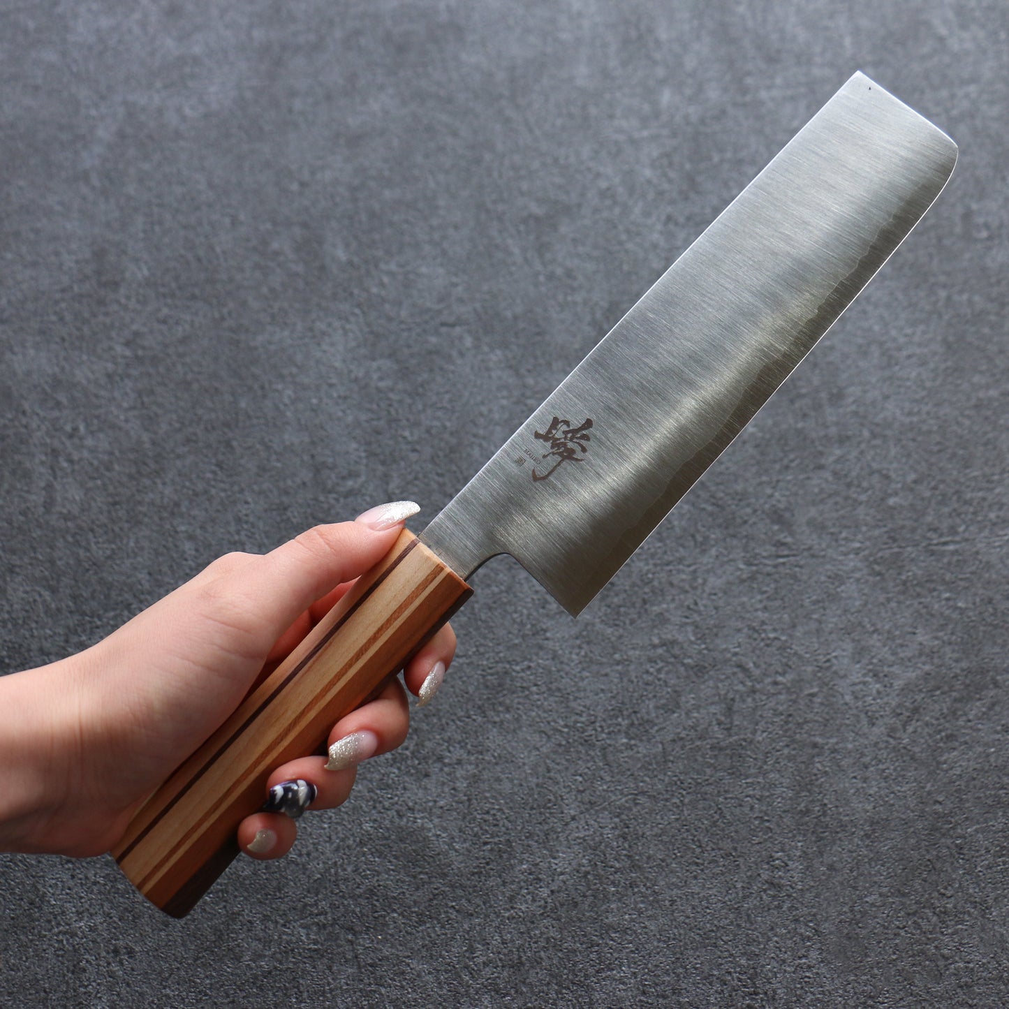 田中 誠貴 瞬(まじろ) 銀三鋼 菜切包丁 165mm 楓桜ウォルナット柄 - 清助刃物