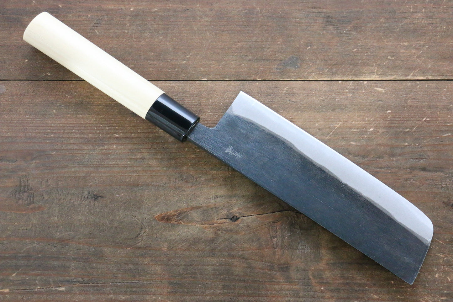 兼常 青ニ鋼 黒打 菜切包丁 165mm 朴柄 - 清助刃物