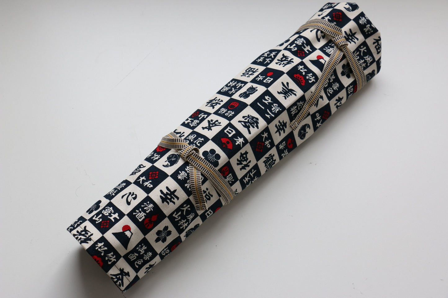 和柄包丁ケース 漢字×裏金家紋柄 7本用 - 清助刃物