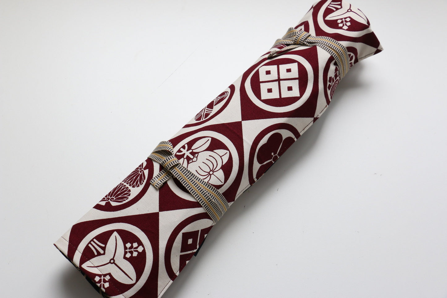 和柄包丁ケース 赤家紋×裏金家紋 4本用 - 清助刃物