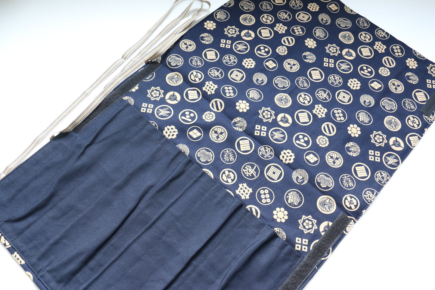 Japanese Style Knife Roll Shirocha-U-GoldKamon&Kon 4 Pockets - 清助刃物