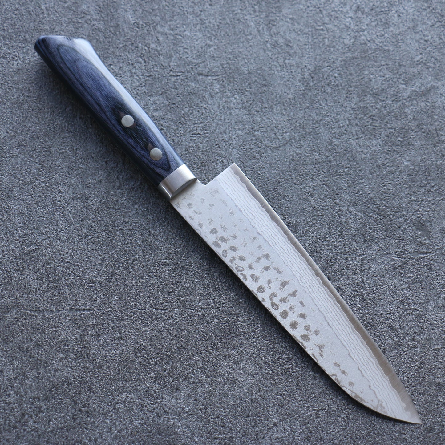 訓平 彩流(さいりゅう) V金10号 ダマスカス 牛刀包丁 170mm 合板 (紺色)柄 - 清助刃物