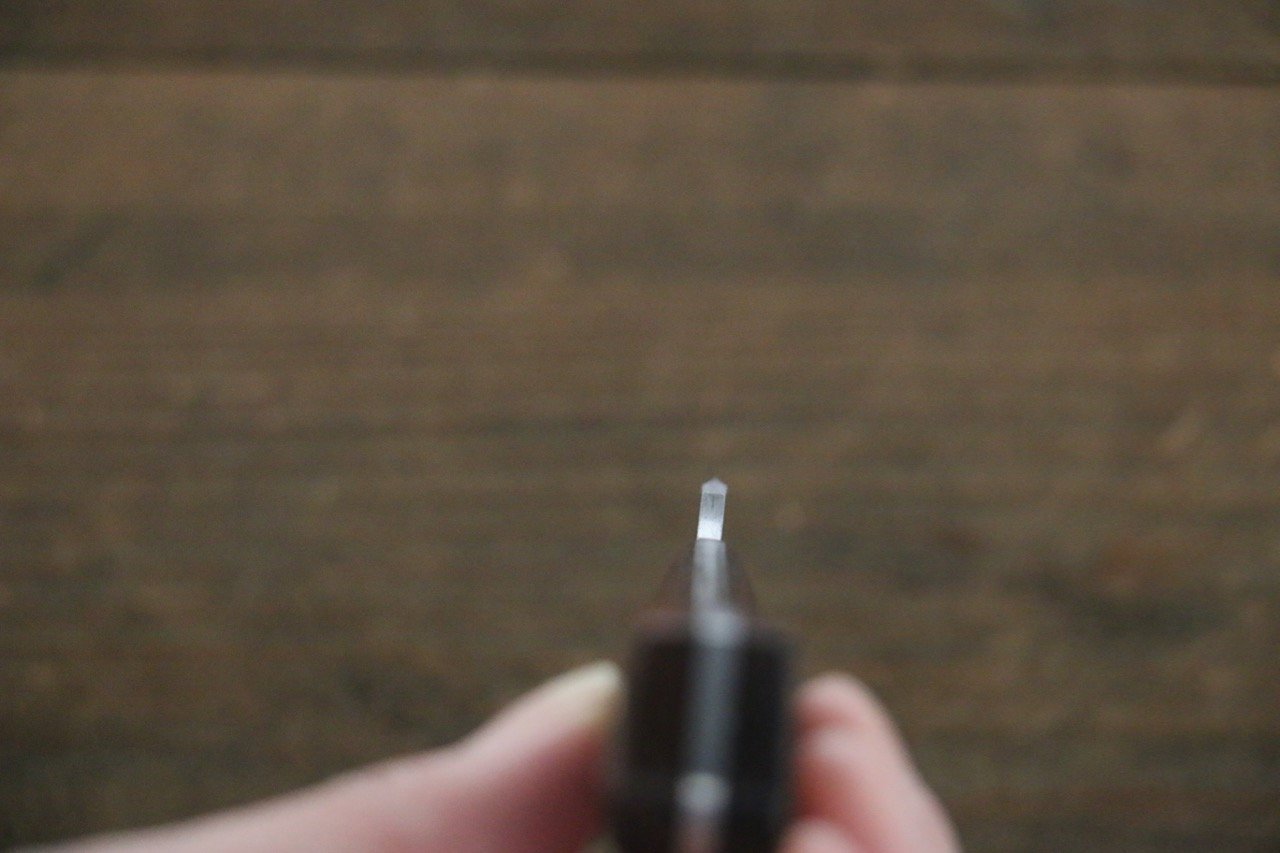 野村 白ニ鋼 磨き仕上げ ハンターナイフ 100mm アイアンウッド柄 - 清助刃物