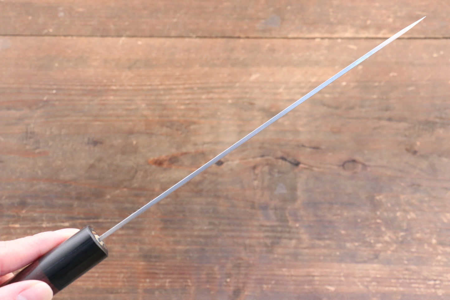 尾形 峻吾 SG2 黒打 黒仕上げ 三徳包丁  180mm 紫檀柄 - 清助刃物