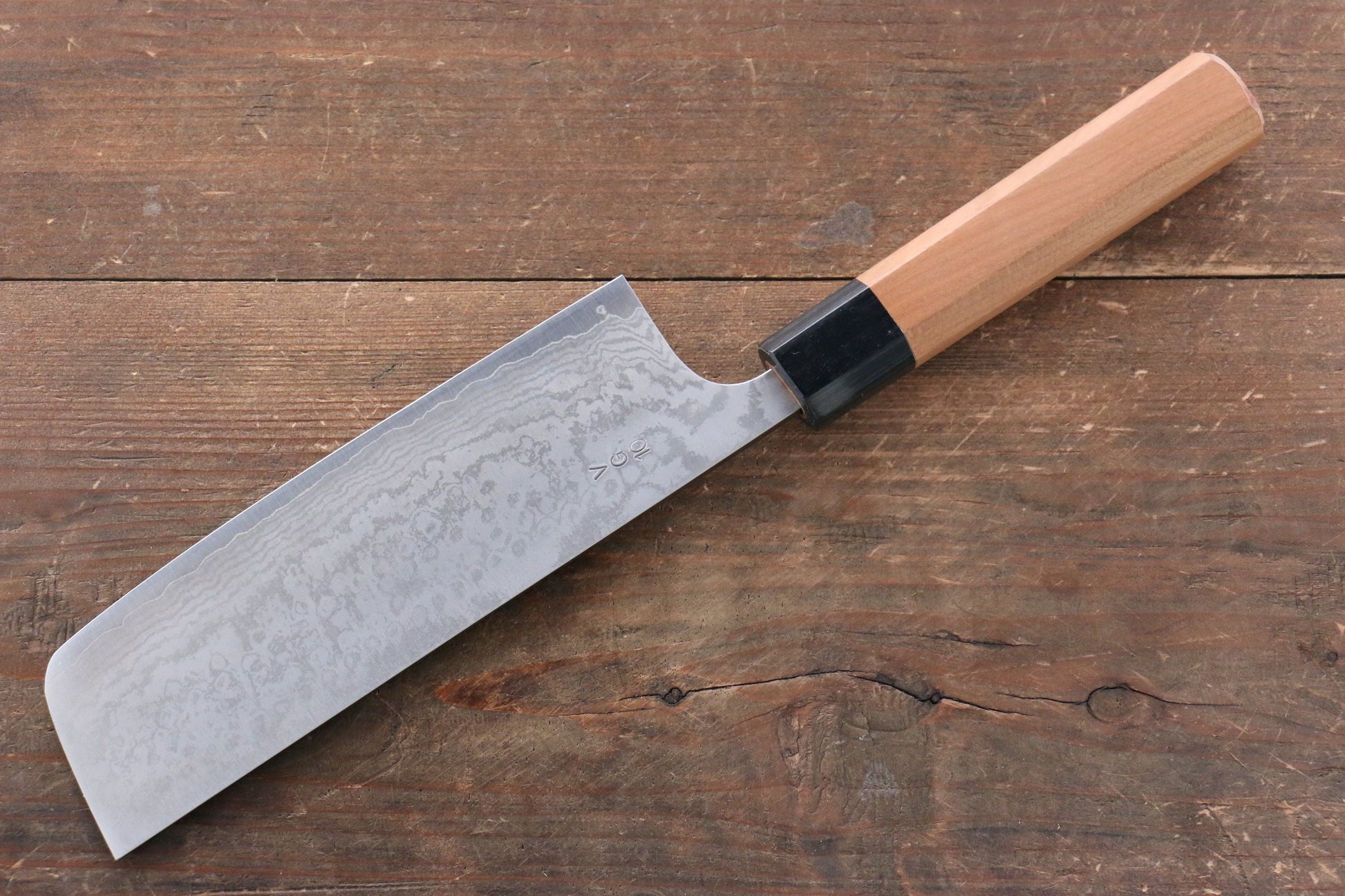 山本 直 V金10号 ダマスカス 菜切包丁  165mm 桜柄 - 清助刃物