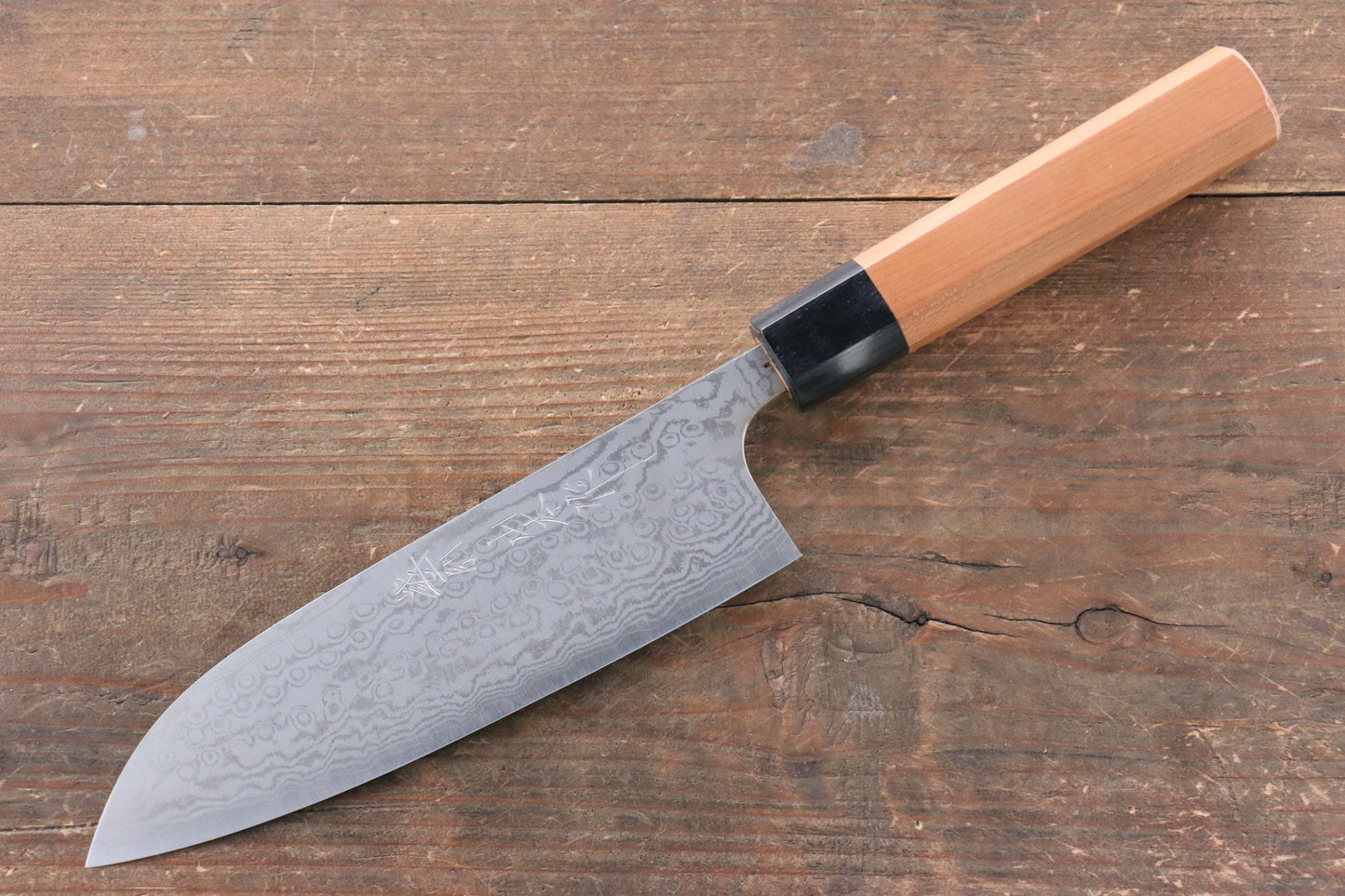山本 直 V金10号 ダマスカス 三徳包丁 170mm 桜柄 - 清助刃物