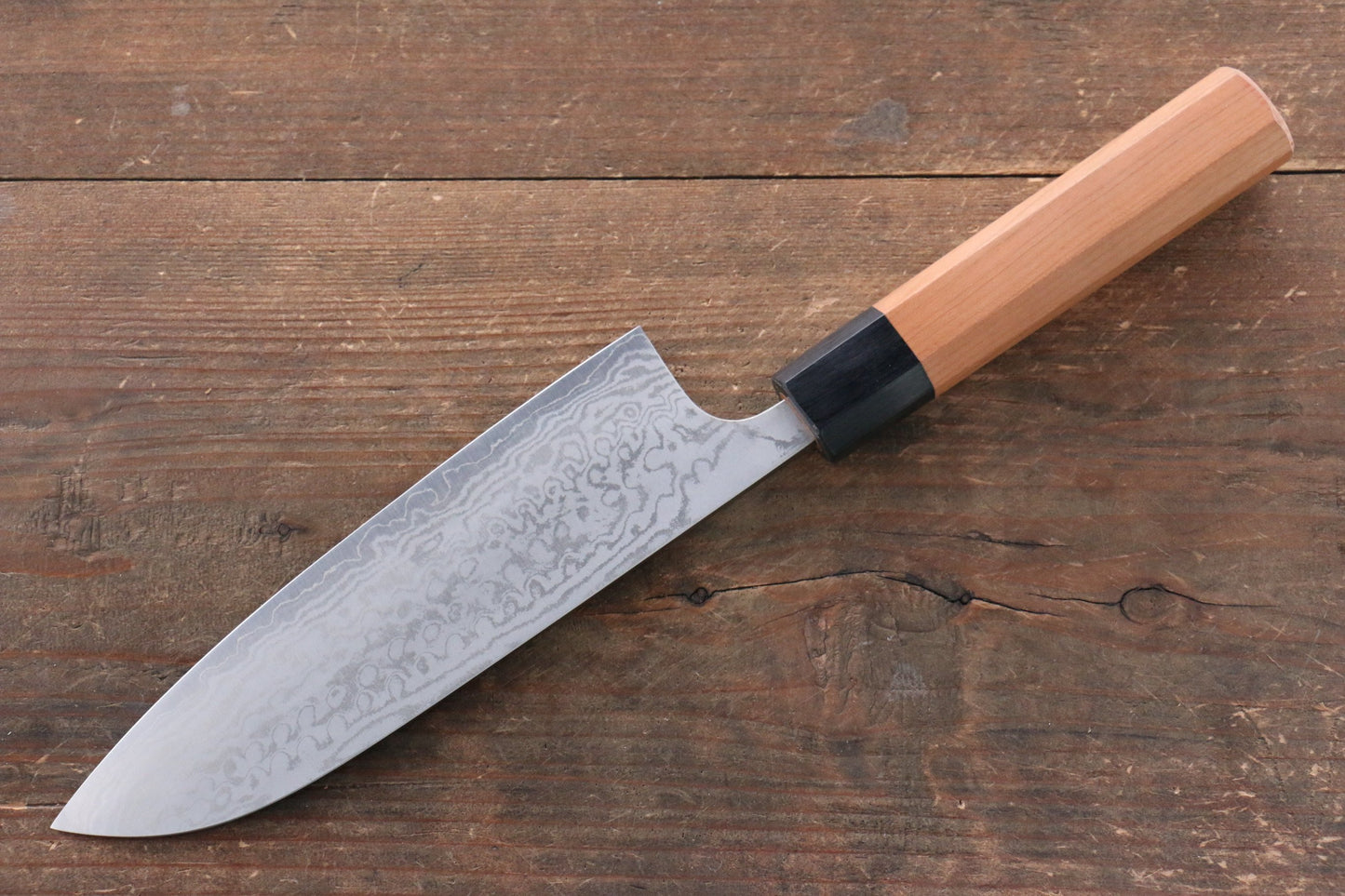 山本 直 V金10号 ダマスカス 三徳包丁 170mm 桜柄 - 清助刃物