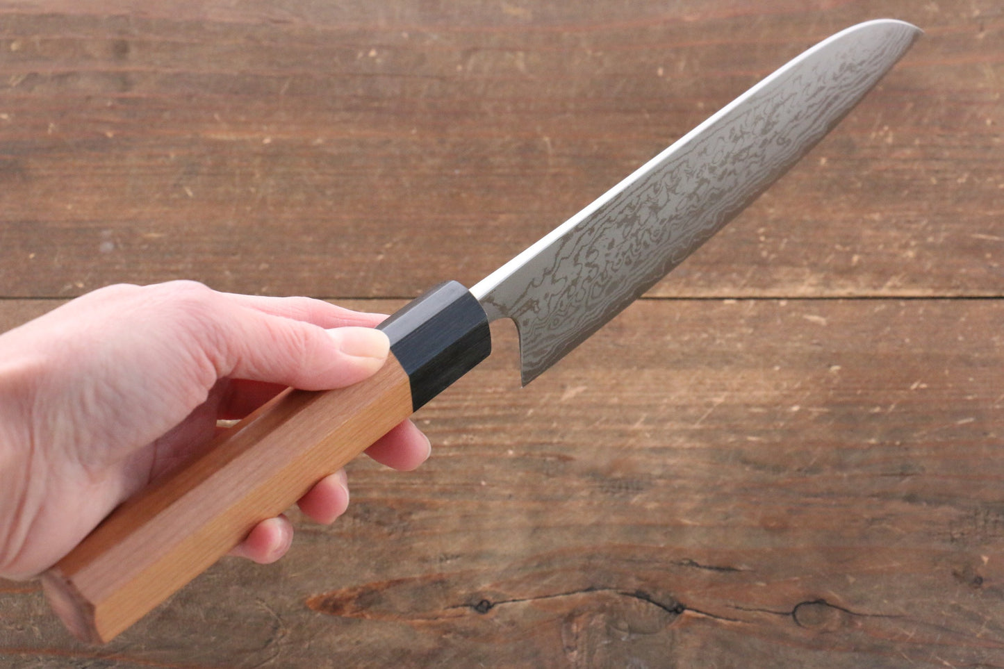 山本 直 V金10号 ダマスカス 三徳包丁 170mm 桜柄 - 清助刃物