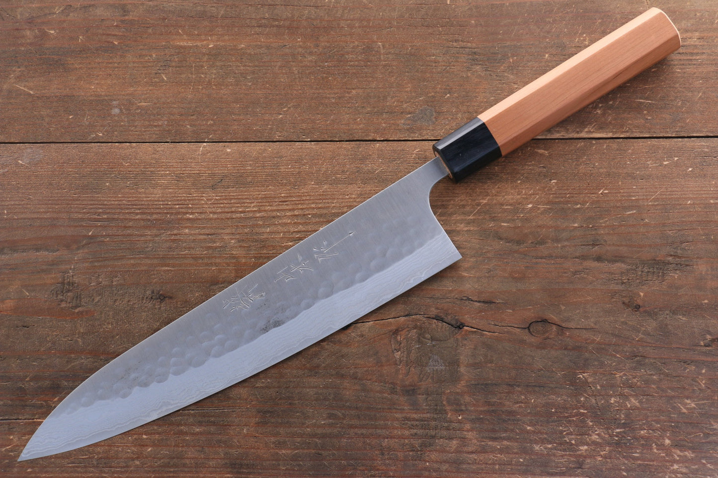 山本 直 SRS13 黒ダマスカス 牛刀包丁 240mm 桜柄 - 清助刃物