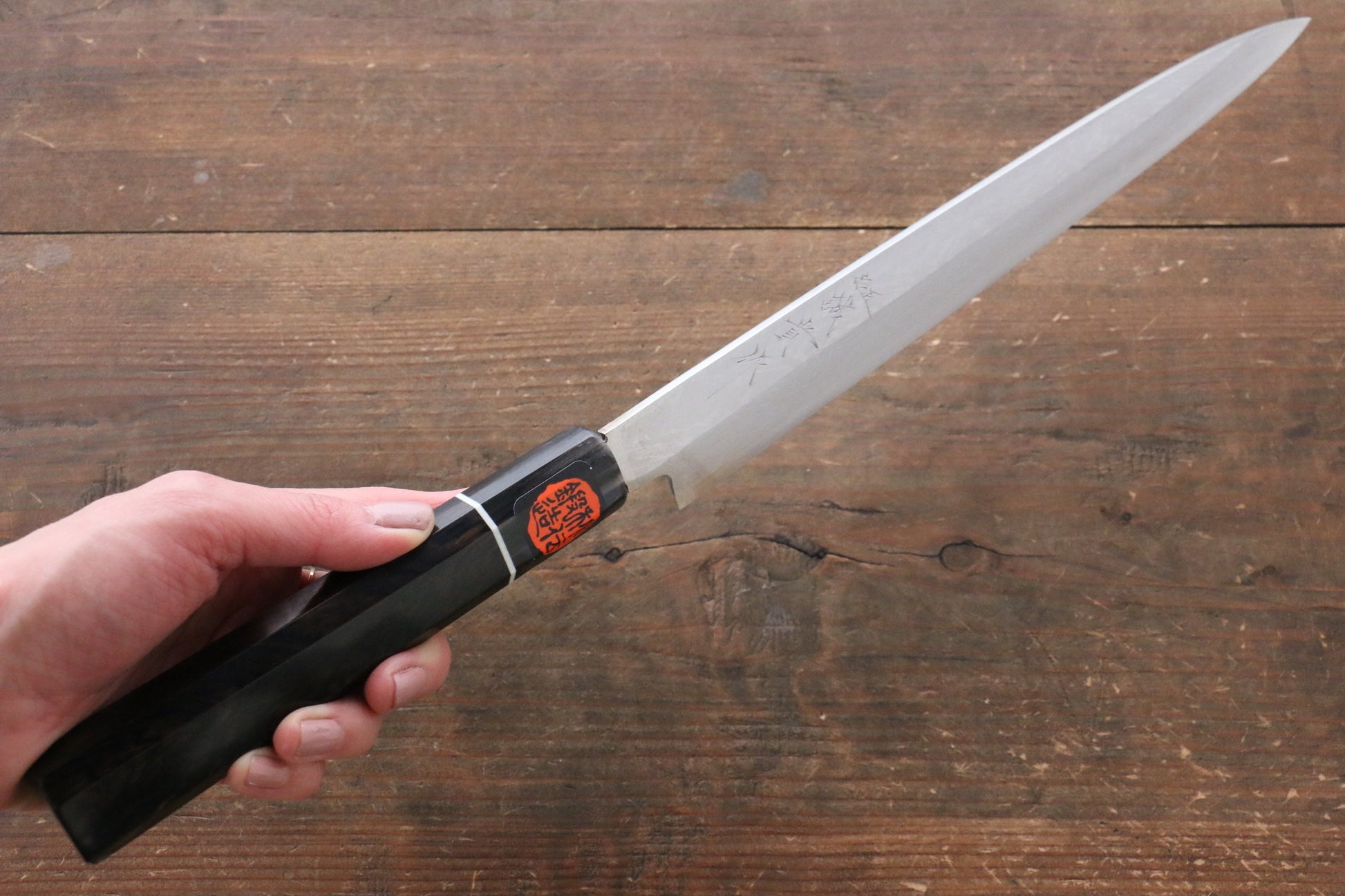 田中 誠貴 V金10号 ダマスカス 柳刃包丁  270mm 黒檀柄 - 清助刃物