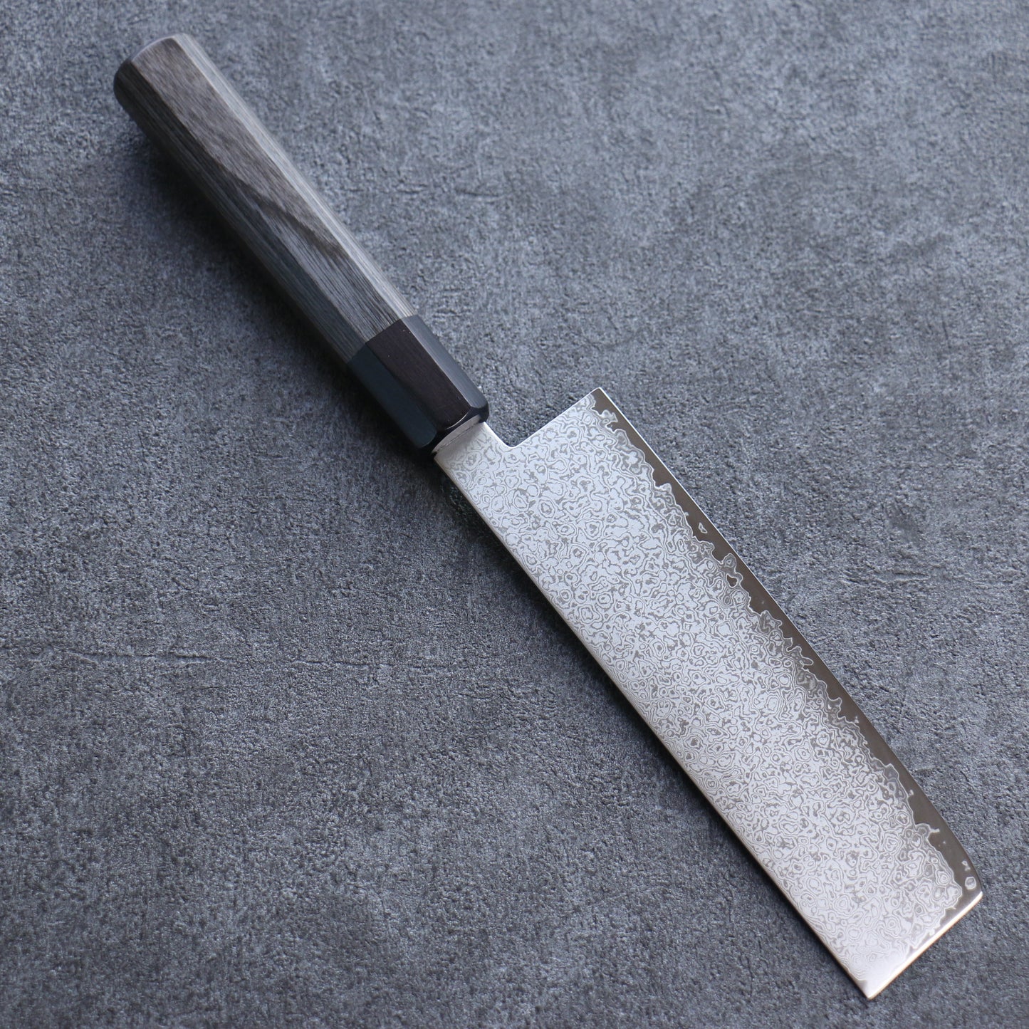 清助 V金10号 ダマスカス 菜切包丁 180mm グレー合板柄 - 清助刃物