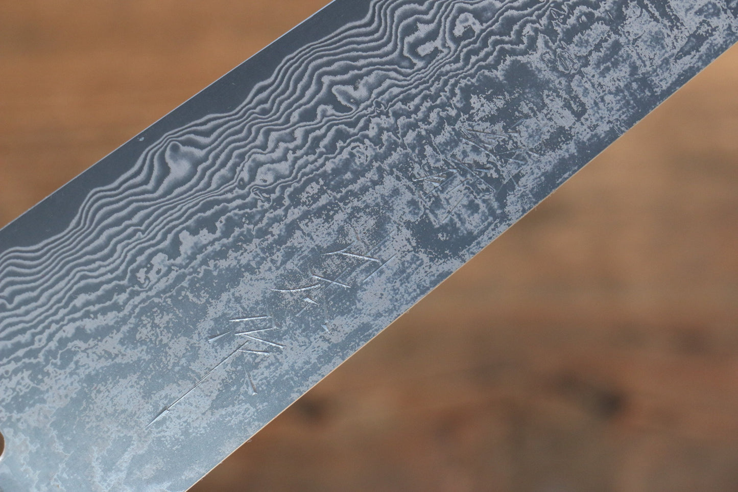 山本 直 V金10号 黒ダマスカス 牛刀包丁 180mm 黒合板柄 - 清助刃物